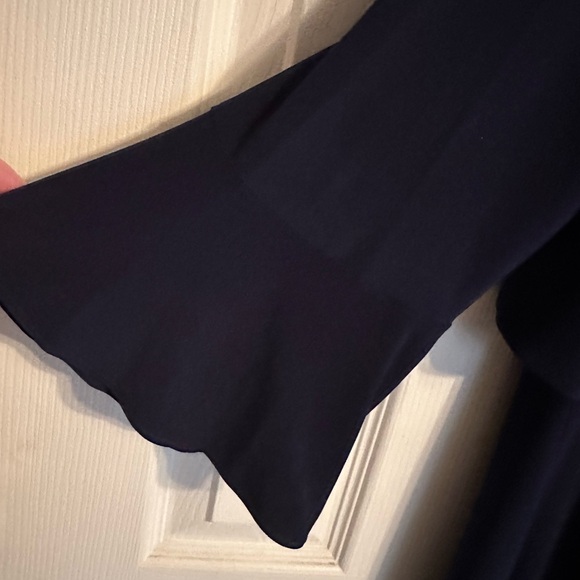 Beautiful Modest R&M Richards Navy Long Sleeve Dress with Embellished Neckline - Picture 11 of 11